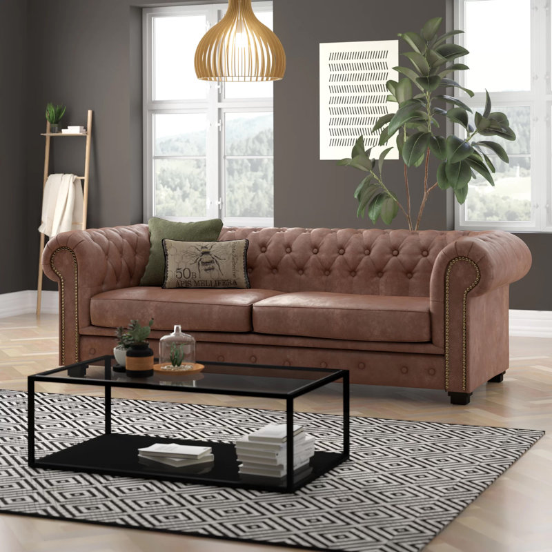 Etta Avenue Haverly 3 Seater Vegan Leather Sofa Bed & Reviews Wayfair.co.uk